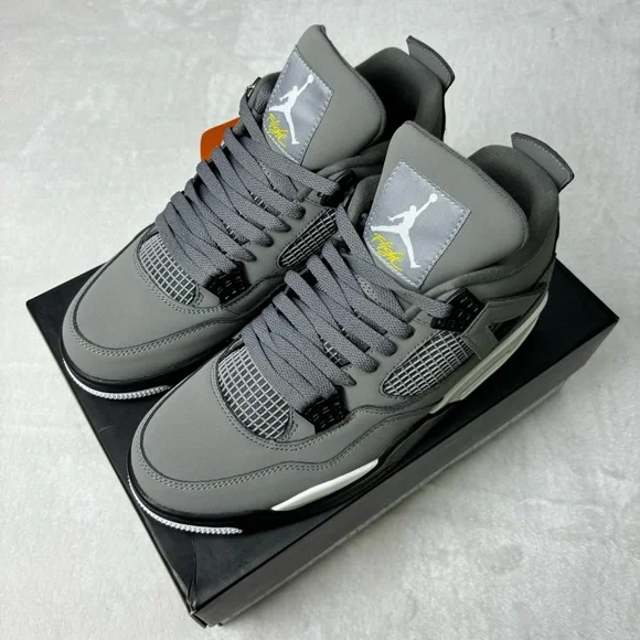 Men's Gray/Black Sneakers -Brand New Retro 4 Cool Grey